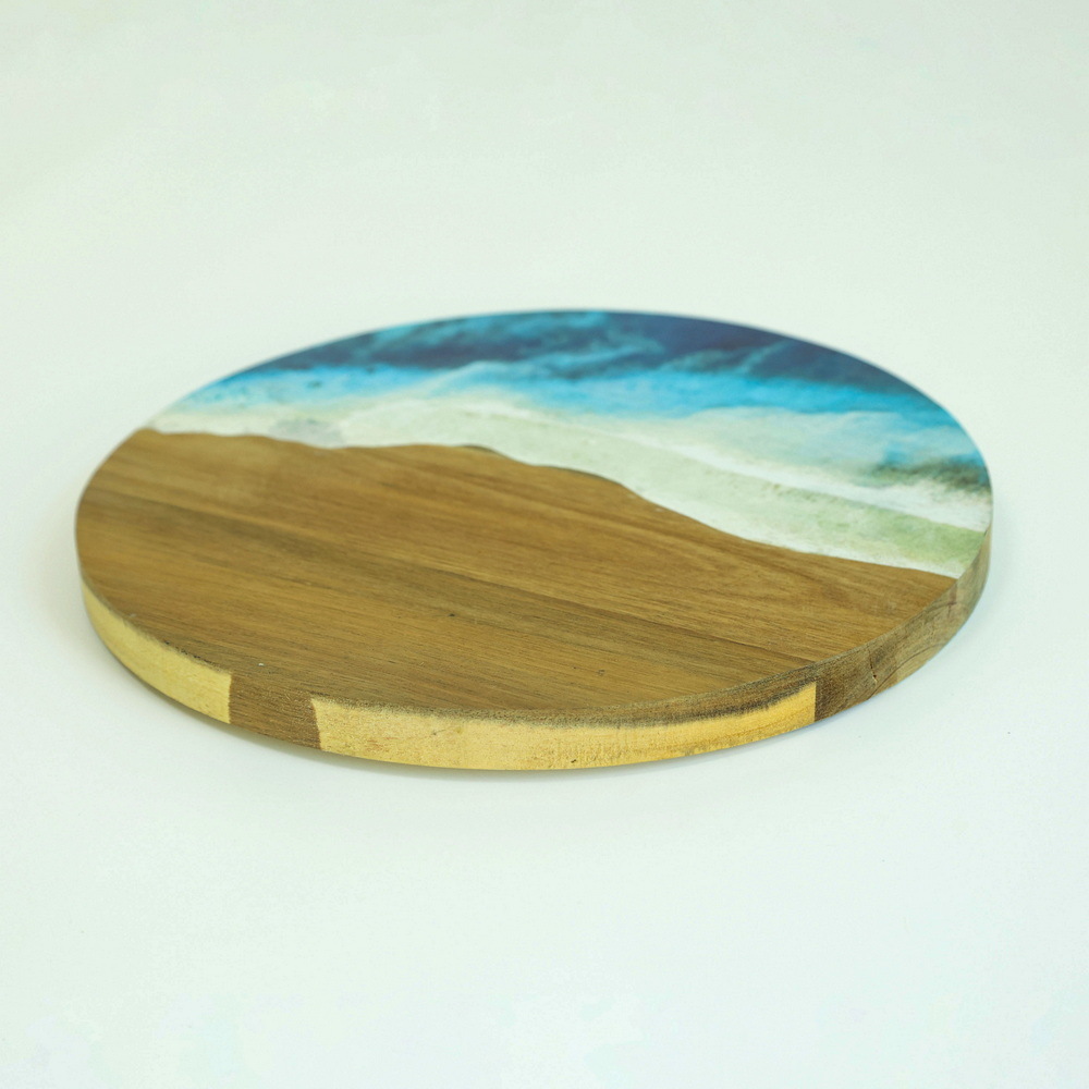 Round Acacia Wood Cutting Board with UV Printing