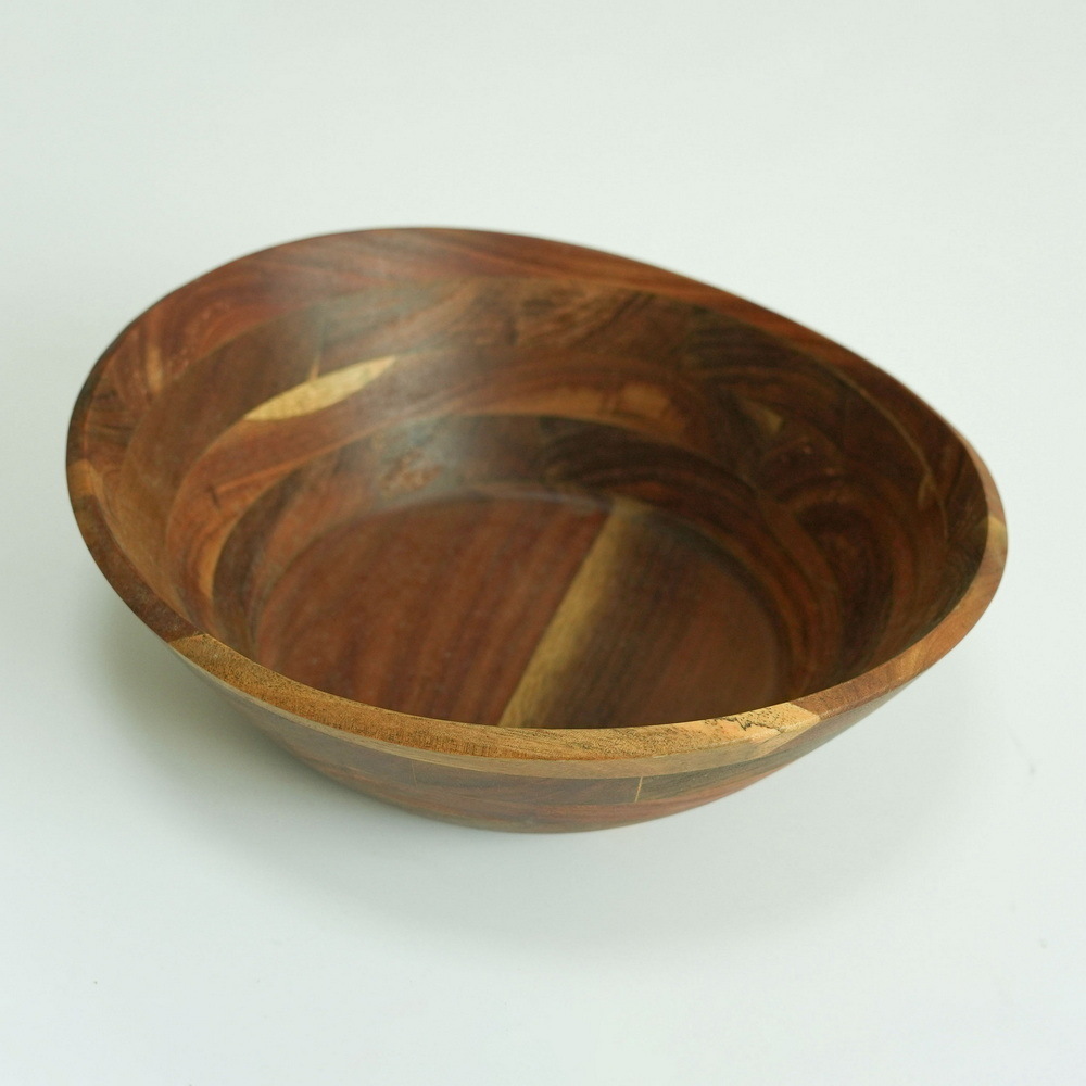 12 Inch Light Weight Acacia Wood Salad Serving Bowl Fruit Bowl Mixing Bowl