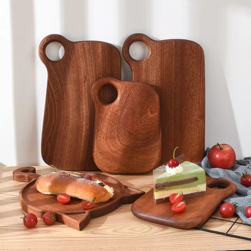 Wholesale Custom Logo Ebony Wood Fruit Board Bread Board Wooden Cutting Board