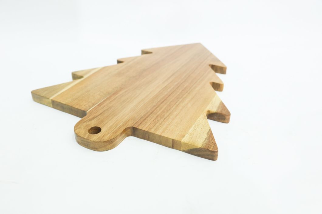 Christmas Tree Shape Acacia Wood Cheese Board for Gift