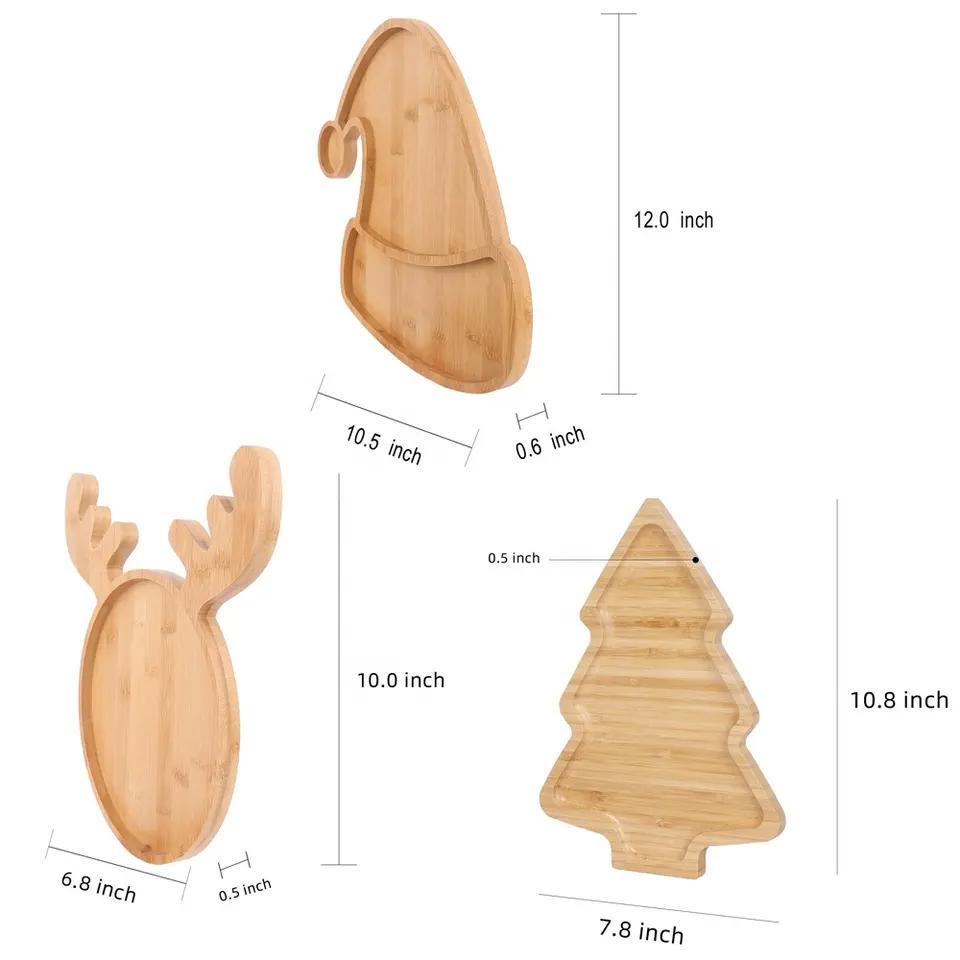 Christmas Hat Wood Serving Plate for Fruit Dessert Cake Snack Candy Platter