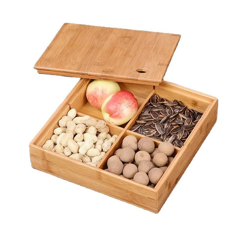 Bamboo Storage Box Gift Packaging Food Storage Nuts Box