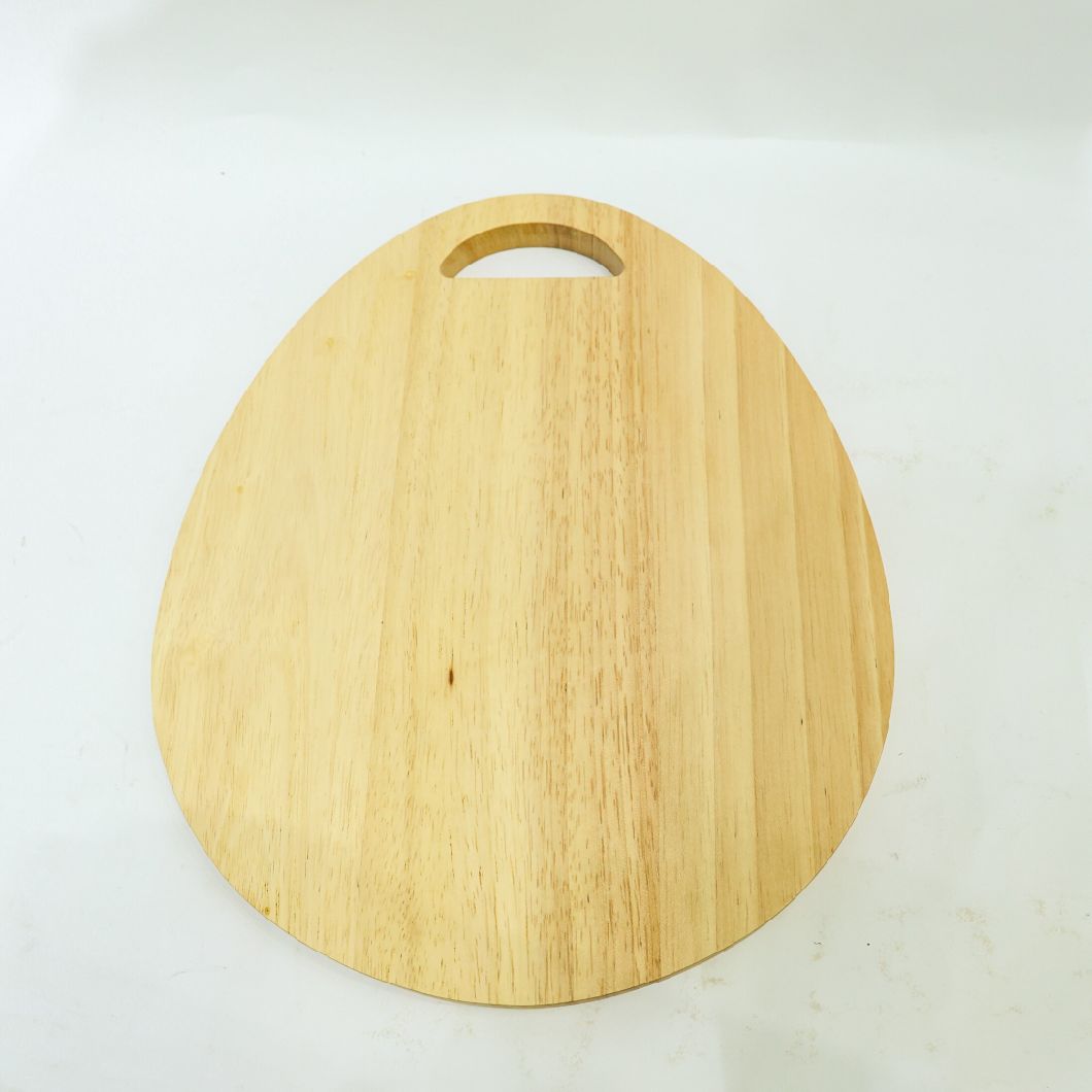 Oval Shape Organic Rubber Wood Cutting Board Chopping Board with Hanging Hole