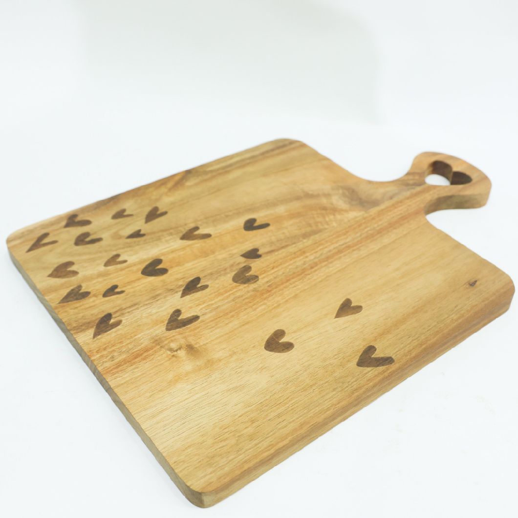 Custom Paddle Shape Serving Board with Handle and Lasering Logo